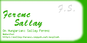 ferenc sallay business card